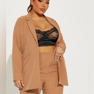 Fashion Nova Keep You Guessing Blazer Taupe